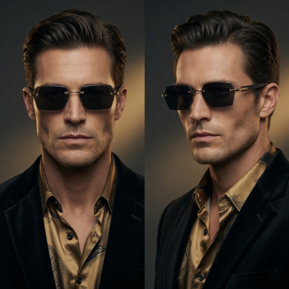 Sunglasses Men's Fashion Square Dark Black Lens Cholo Gangs Street Shades HipHop